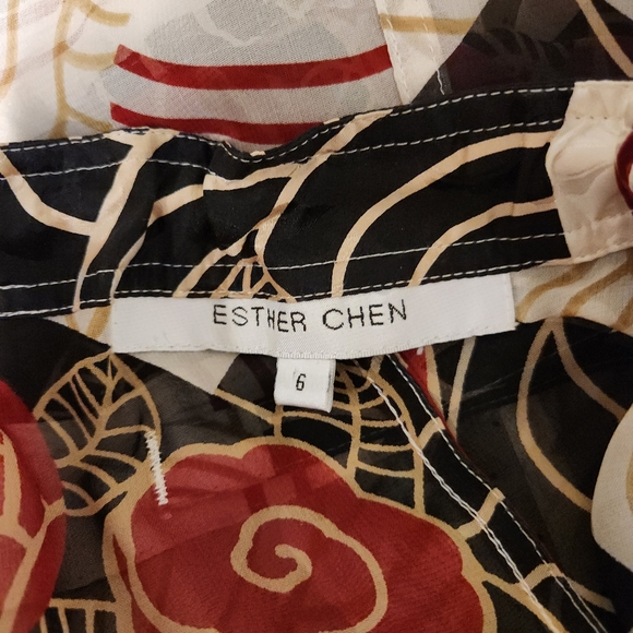 Esther Chen luxury silk blouse size 6 - Picture 8 of 11